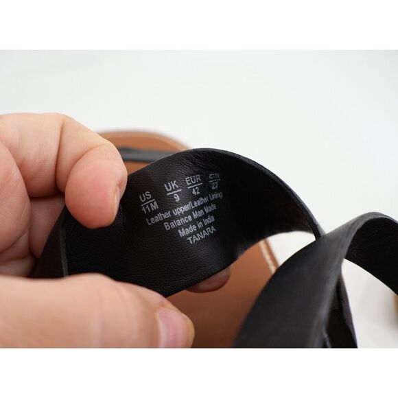 Franco Sarto Womens Tanara Leather Sandal Black Size 11M Ankle Wrap Gladiator - Picture 9 of 13